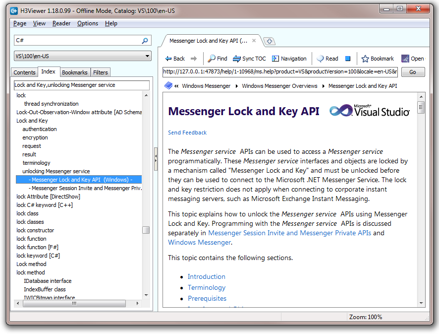 H3Viewer Help Viewer for VS 2010 Visual Studio Marketplace